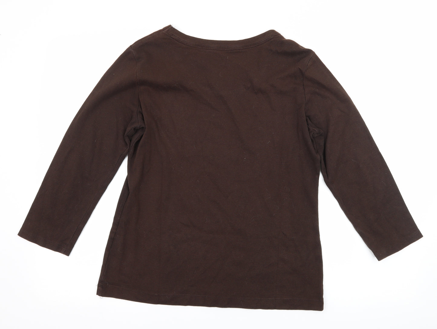 Lands' End Womens Brown  Jersey Basic T-Shirt Size S