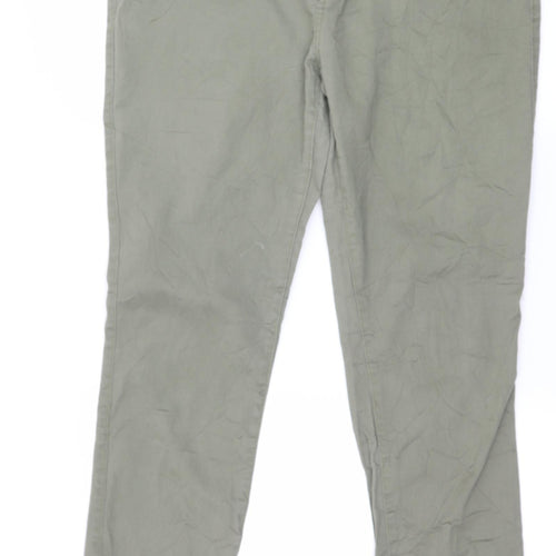 Preworn Womens Green  Denim Straight Jeans Size 38 in L30 in