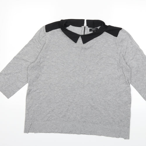 Papaya Womens Grey  Knit Pullover Jumper Size 20