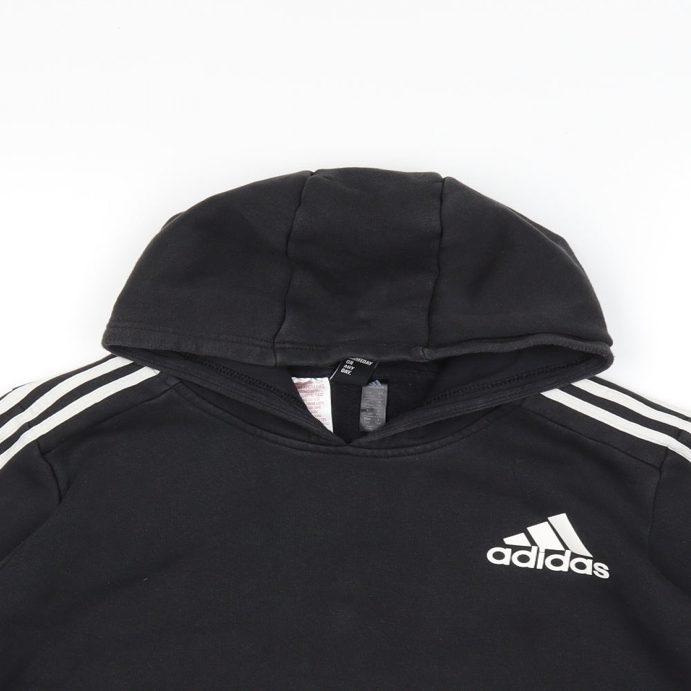 adidas Boys Black   Pullover Hoodie Size 13-14 Years