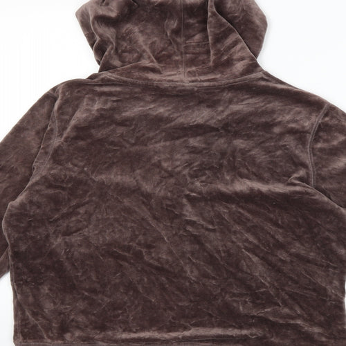 TU Womens Brown  Velour Full Zip Hoodie Size 14