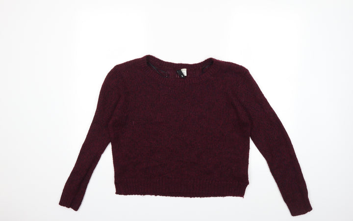 H&M Womens Red Knit Pullover Jumper Size S