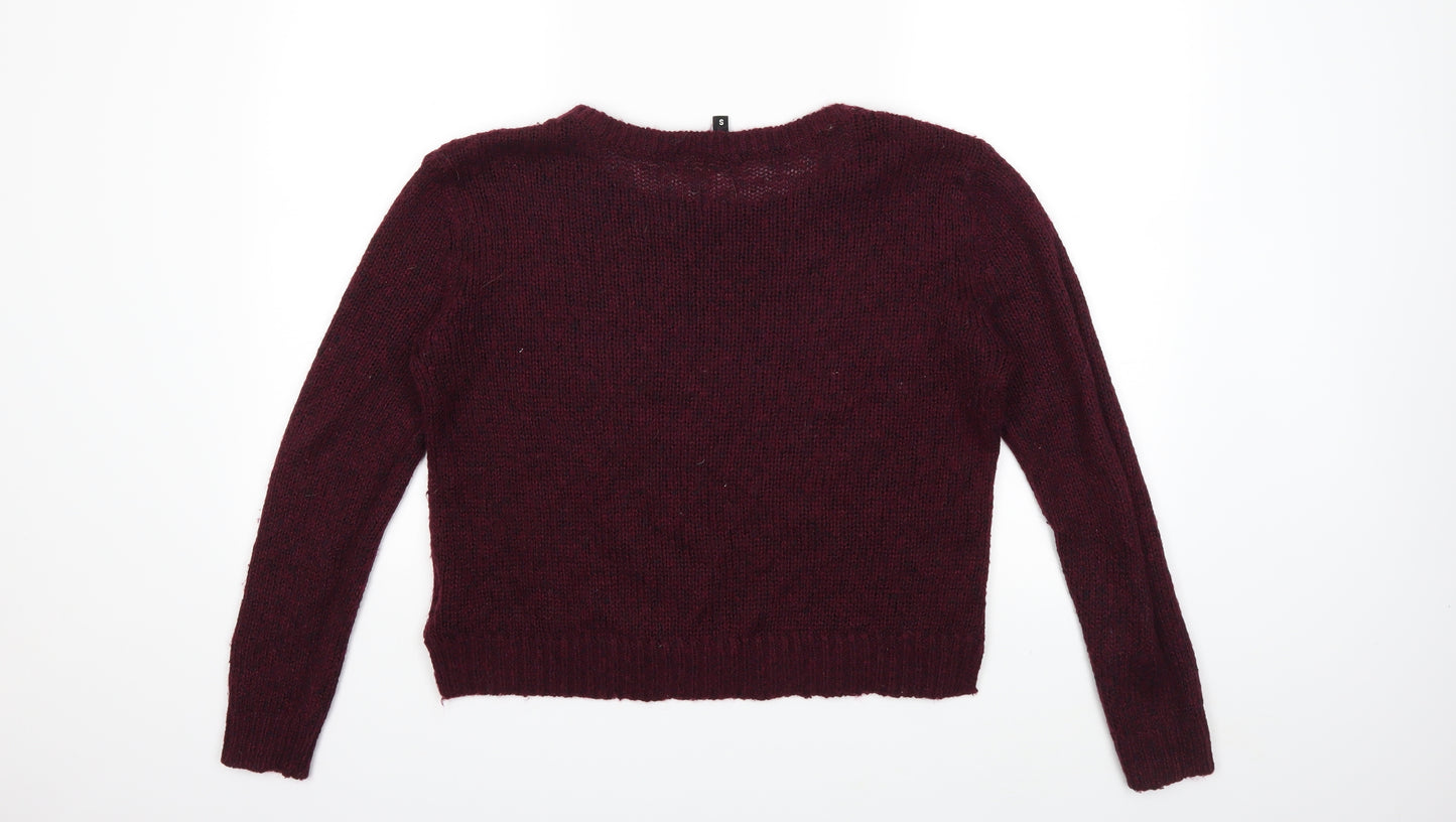 H&M Womens Red  Knit Pullover Jumper Size S