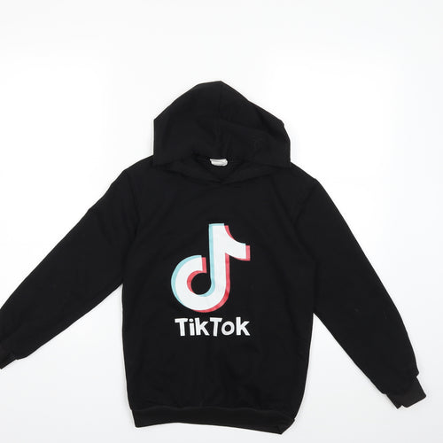 TikTok Boys Black   Pullover Hoodie Size 11 Years