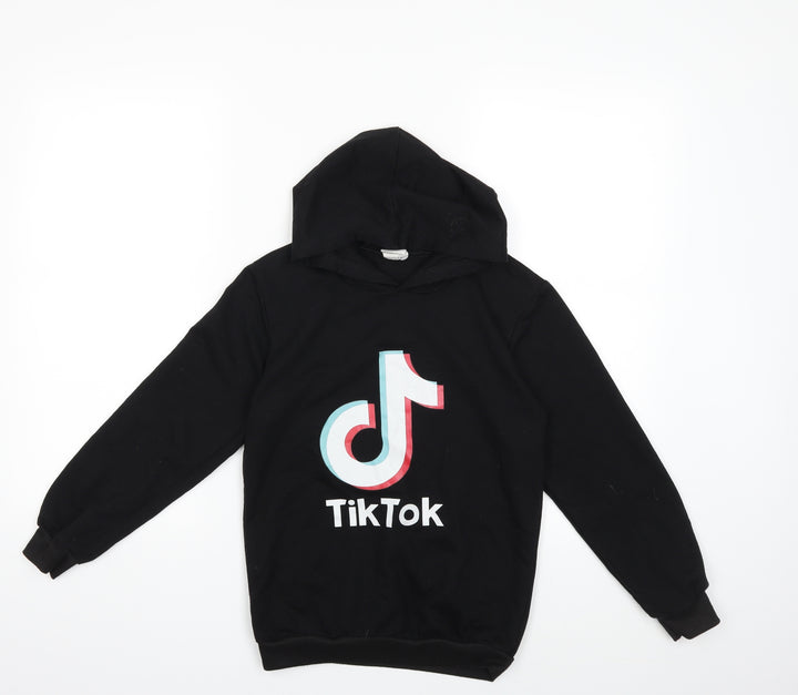 TikTok Boys Black   Pullover Hoodie Size 11 Years