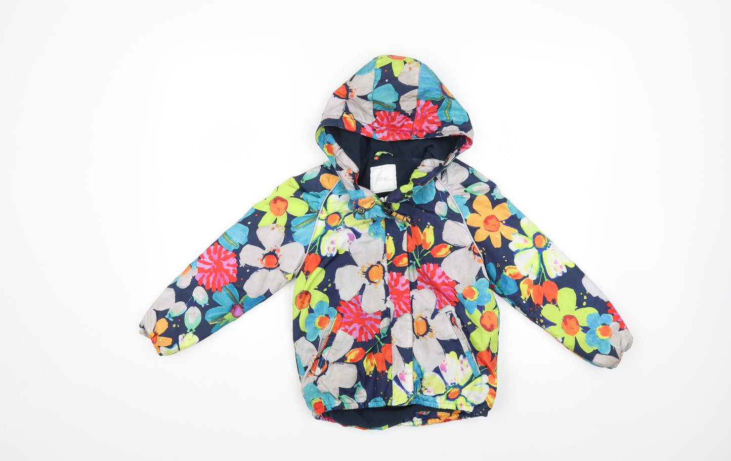 NEXT Girls Blue Floral  Jacket Coat Size 5-6 Years