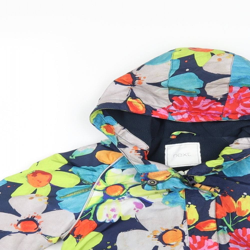 NEXT Girls Blue Floral  Jacket Coat Size 5-6 Years