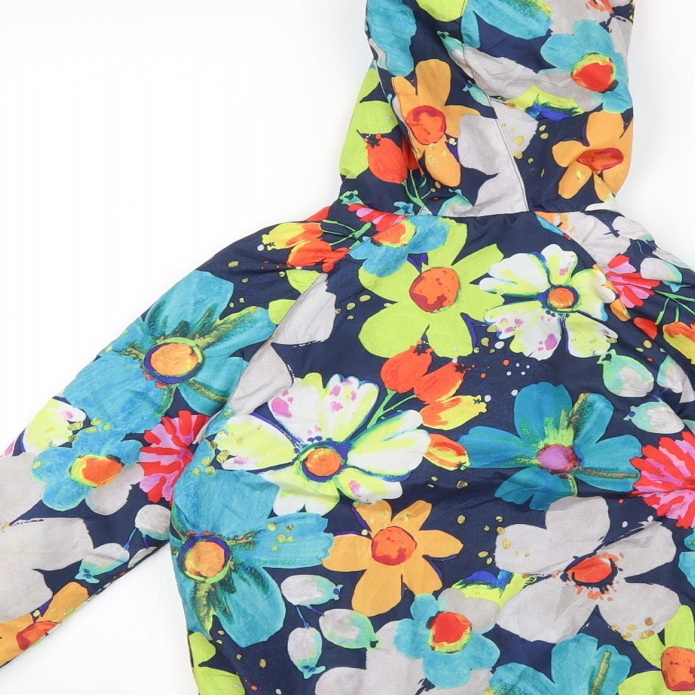 NEXT Girls Blue Floral  Jacket Coat Size 5-6 Years