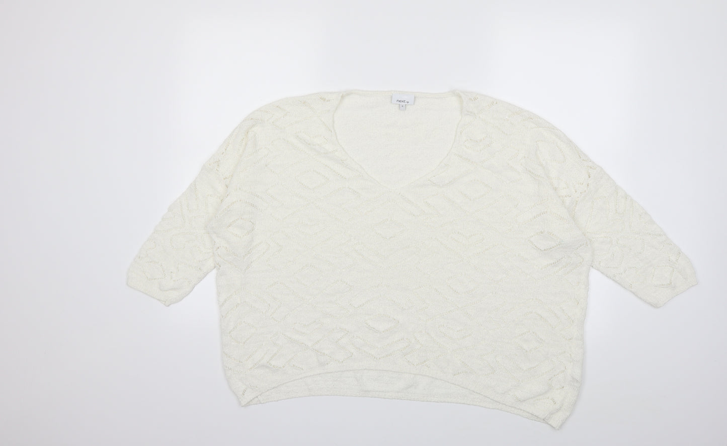 NEXT Womens White  Knit Pullover Jumper Size 18