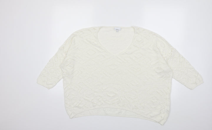 NEXT Womens White  Knit Pullover Jumper Size 18
