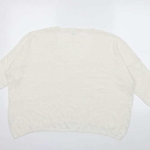 NEXT Womens White  Knit Pullover Jumper Size 18