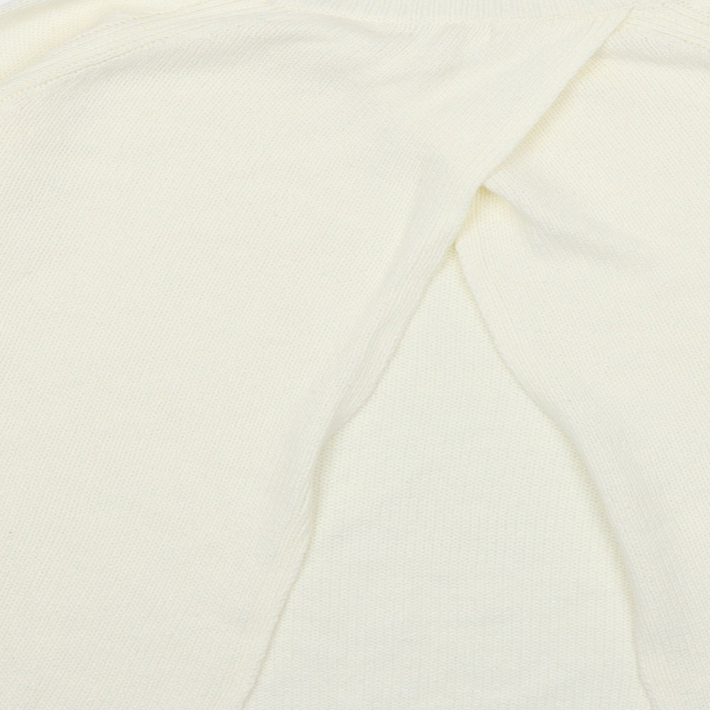 La Redoute Womens White  Knit Pullover Jumper Size 18  - Open back
