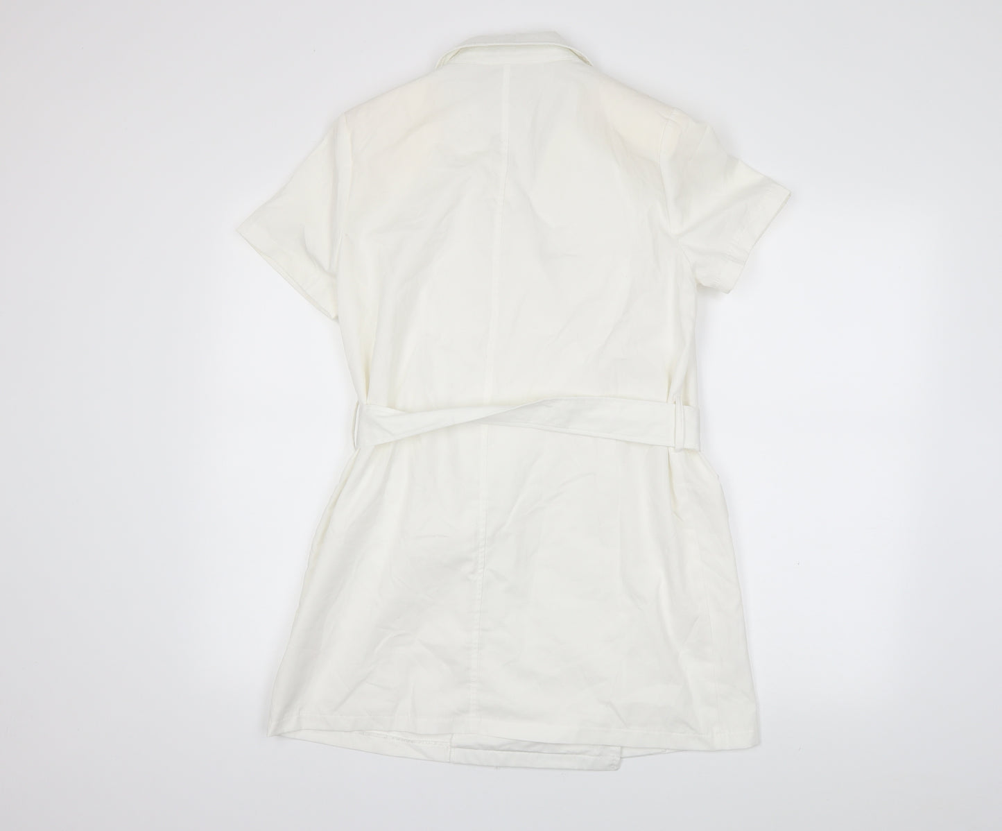 Boohoo Womens White   Shirt Dress  Size 10