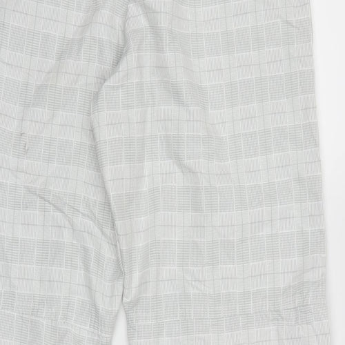 Maddona wear Womens Grey Check  Cropped Trousers Size L L25 in