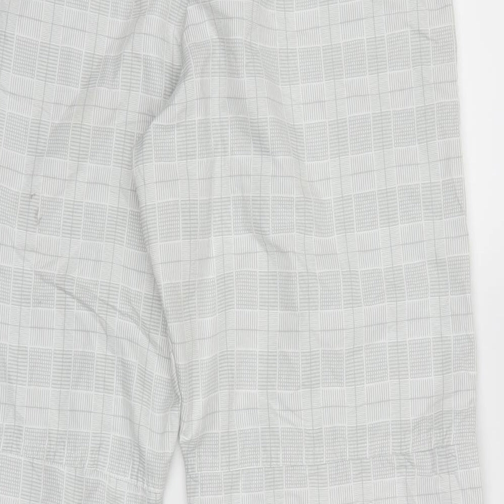 Maddona wear Womens Grey Check  Cropped Trousers Size L L25 in