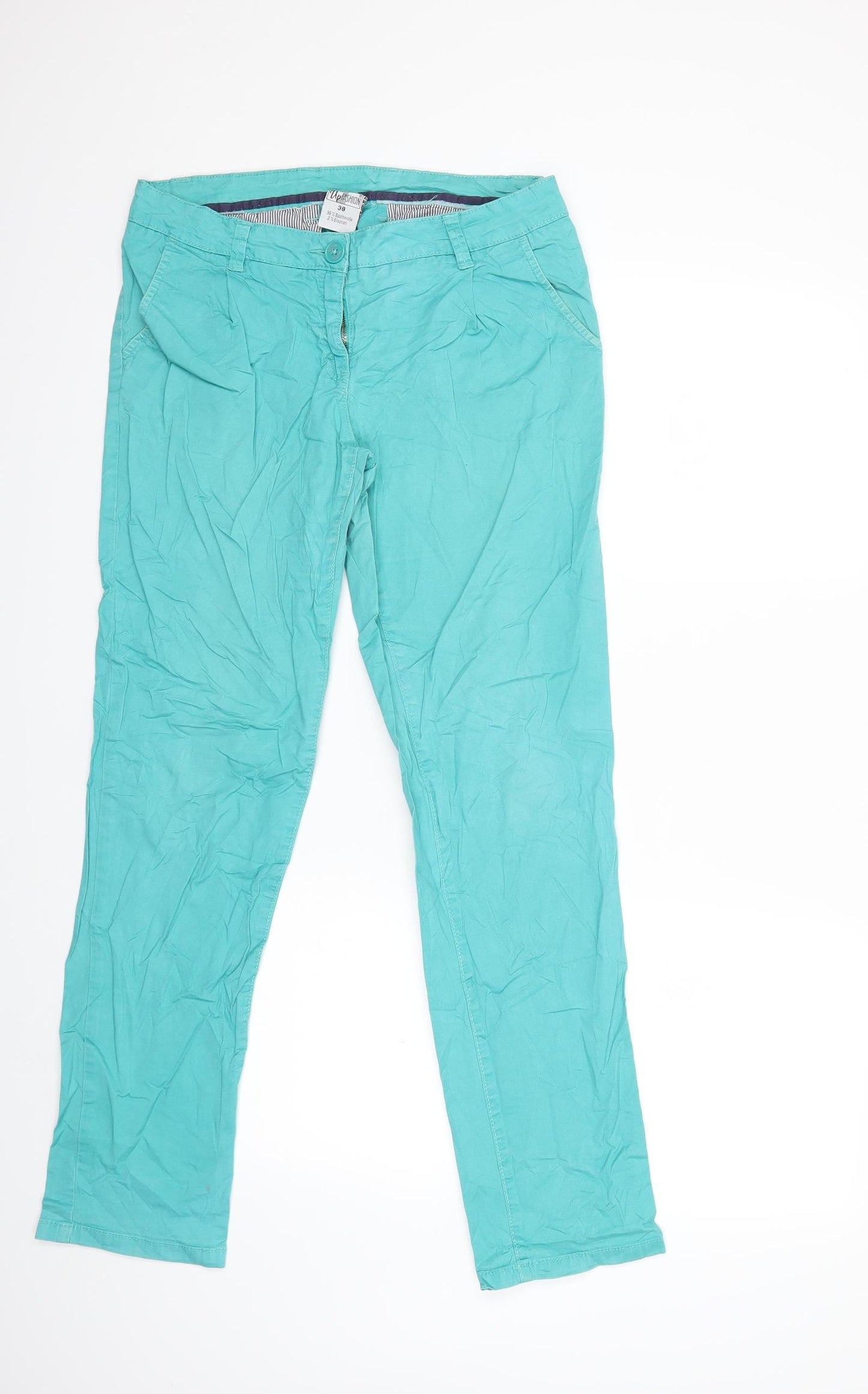 Up Fashion Womens Green   Chino Trousers Size 10 L29 in