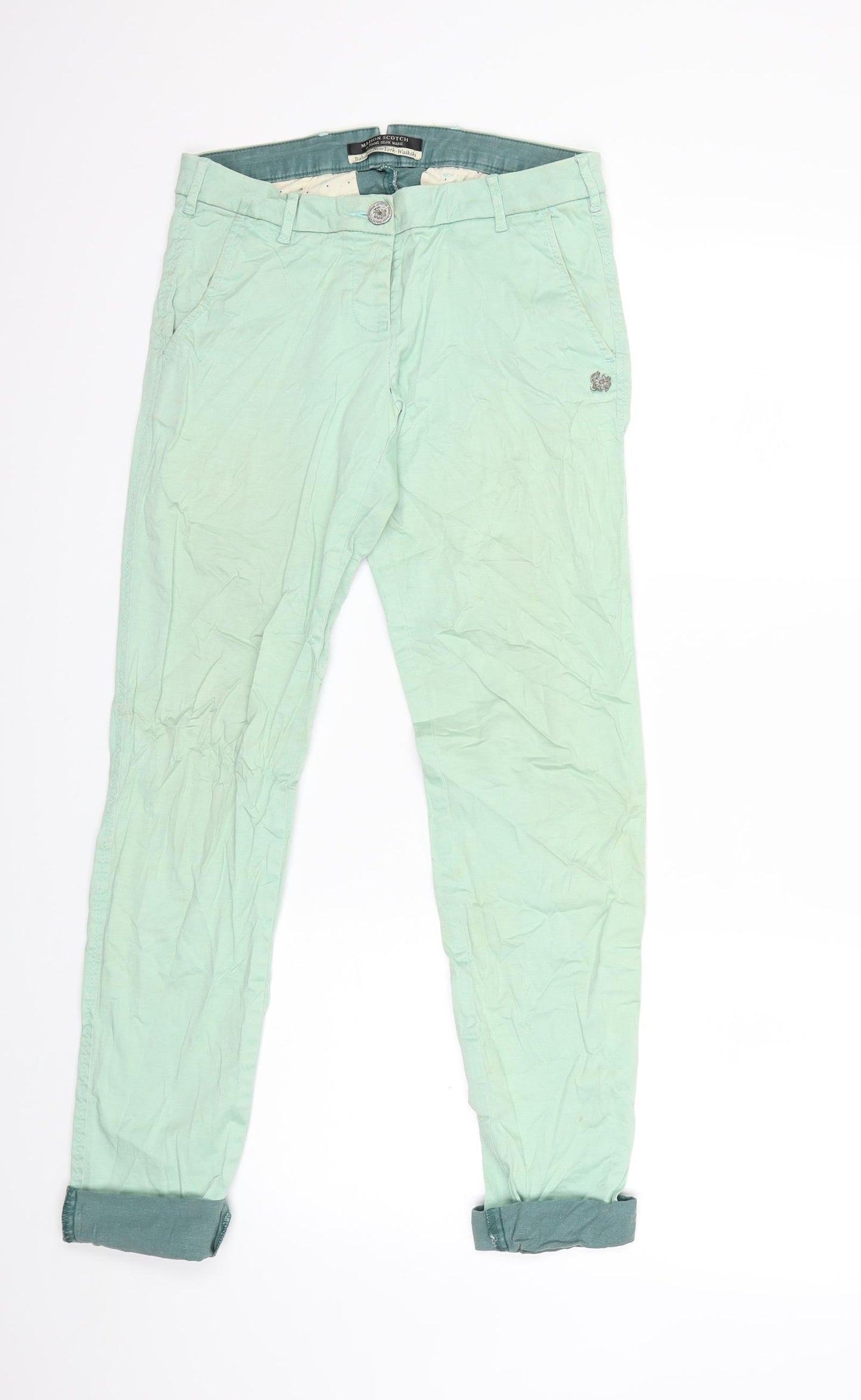 Maison Scotch Womens Green   Trousers  Size 25 in L32 in
