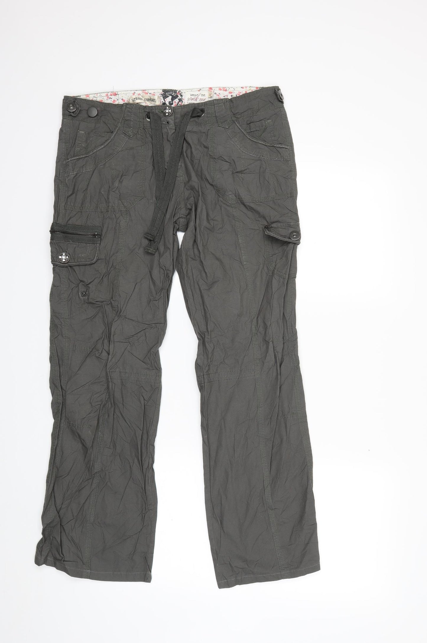 Preworn Womens Green   Cargo Trousers Size 12 L27 in
