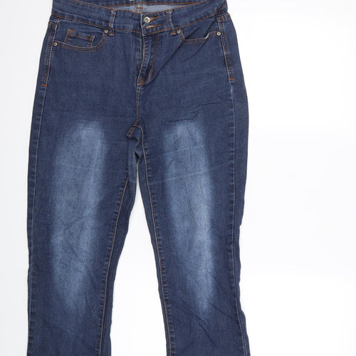 Janina Womens Blue  Denim Straight Jeans Size 12 L25 in