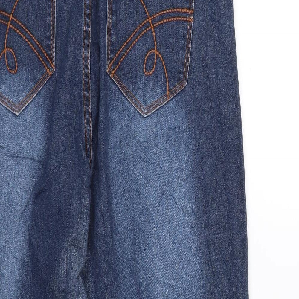 Janina Womens Blue  Denim Straight Jeans Size 12 L25 in