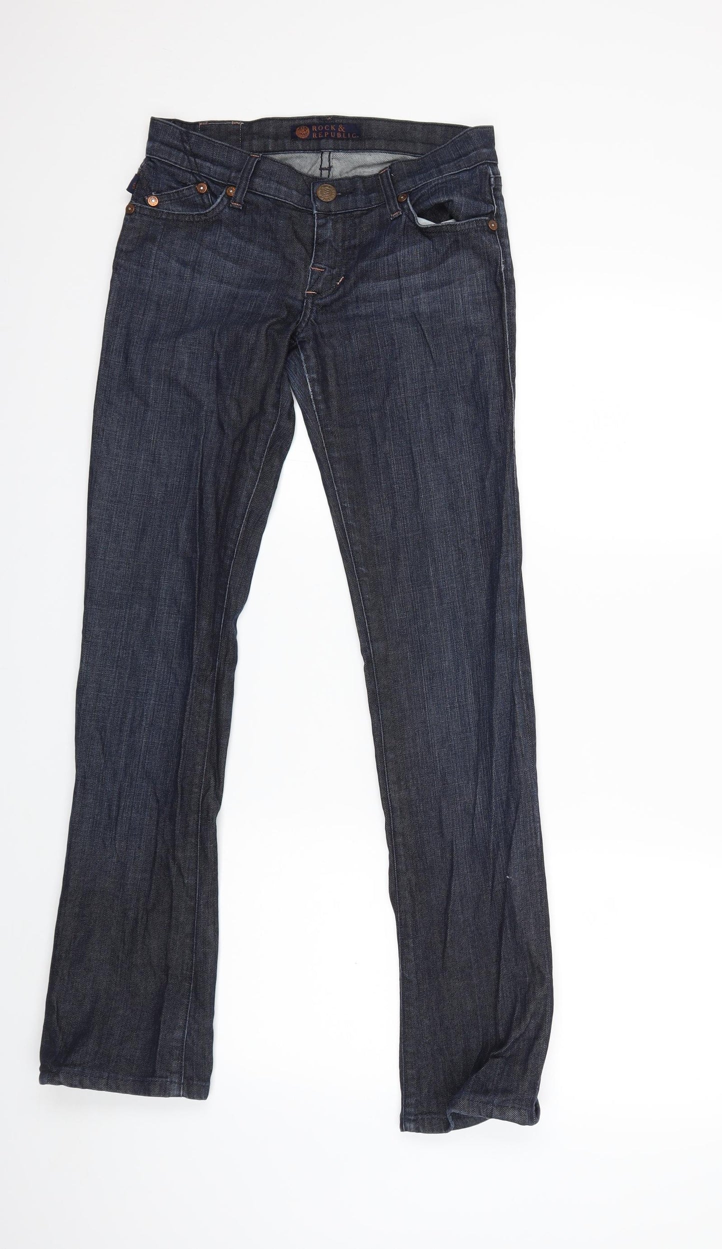 Rock & Republic Womens Blue  Denim Straight Jeans Size 25 in L30 in