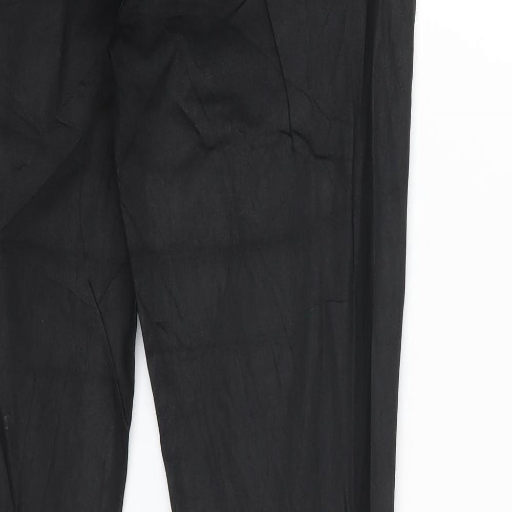 Denim & Co. Womens Black   Trousers  Size 12 L29 in - Wet look