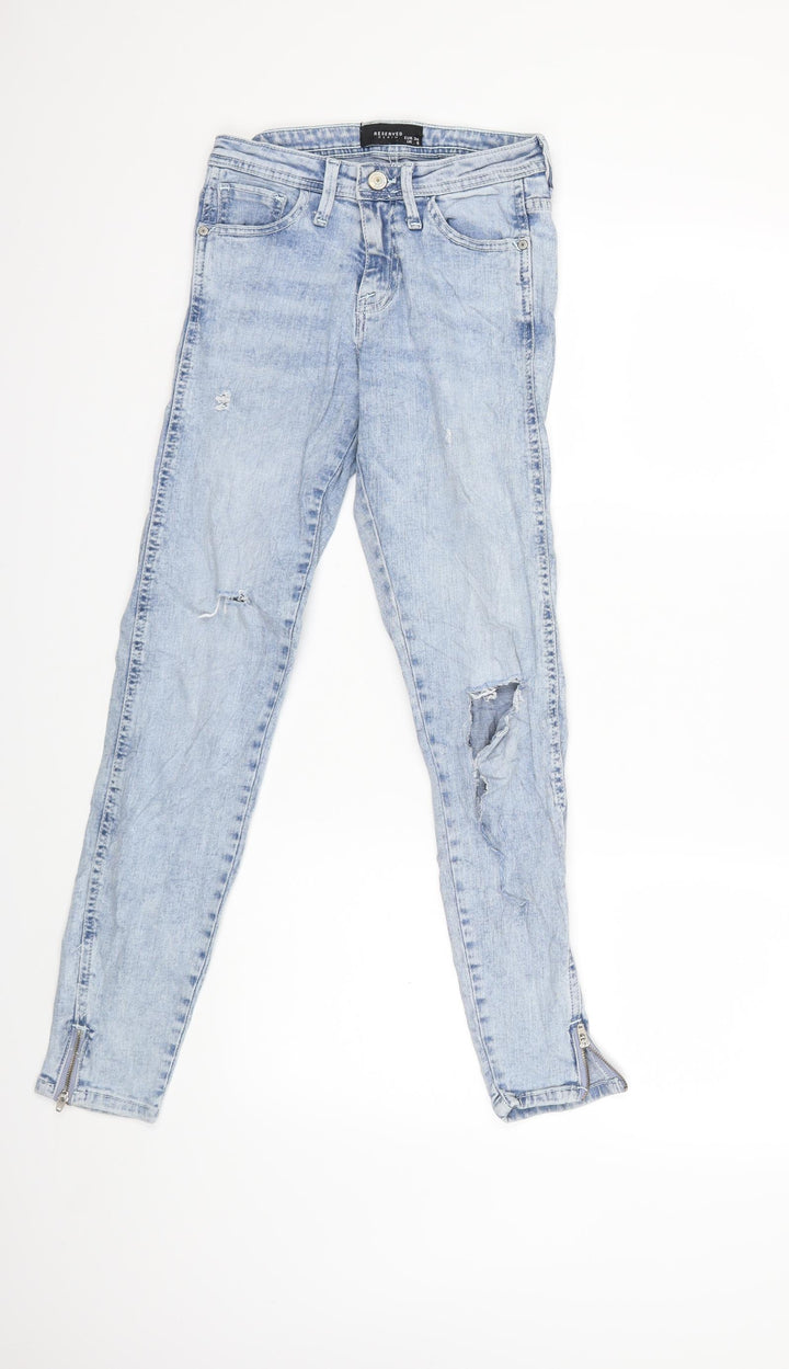 RESERVED Womens Blue  Denim Skinny Jeans Size 6 L27 in