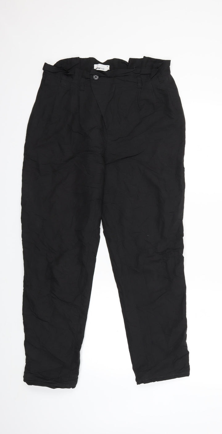 Gina Womens Black Trousers Size 10 L26 in