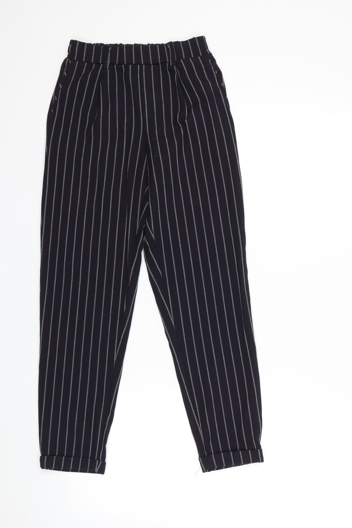 Bershka Womens Blue Striped  Trousers  Size XS L23 in