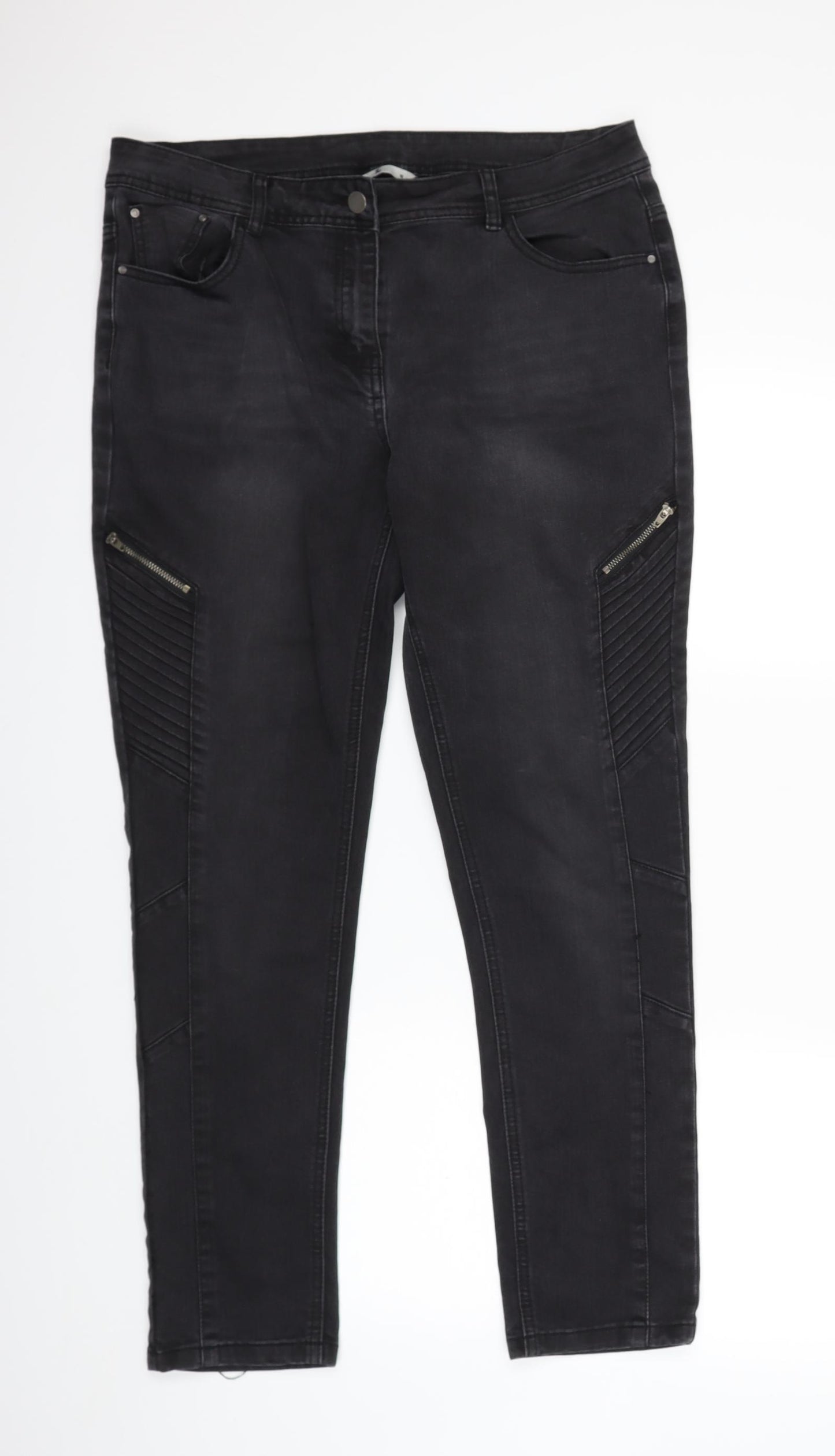 TU Womens Black  Denim Skinny Jeans Size 16 L29 in