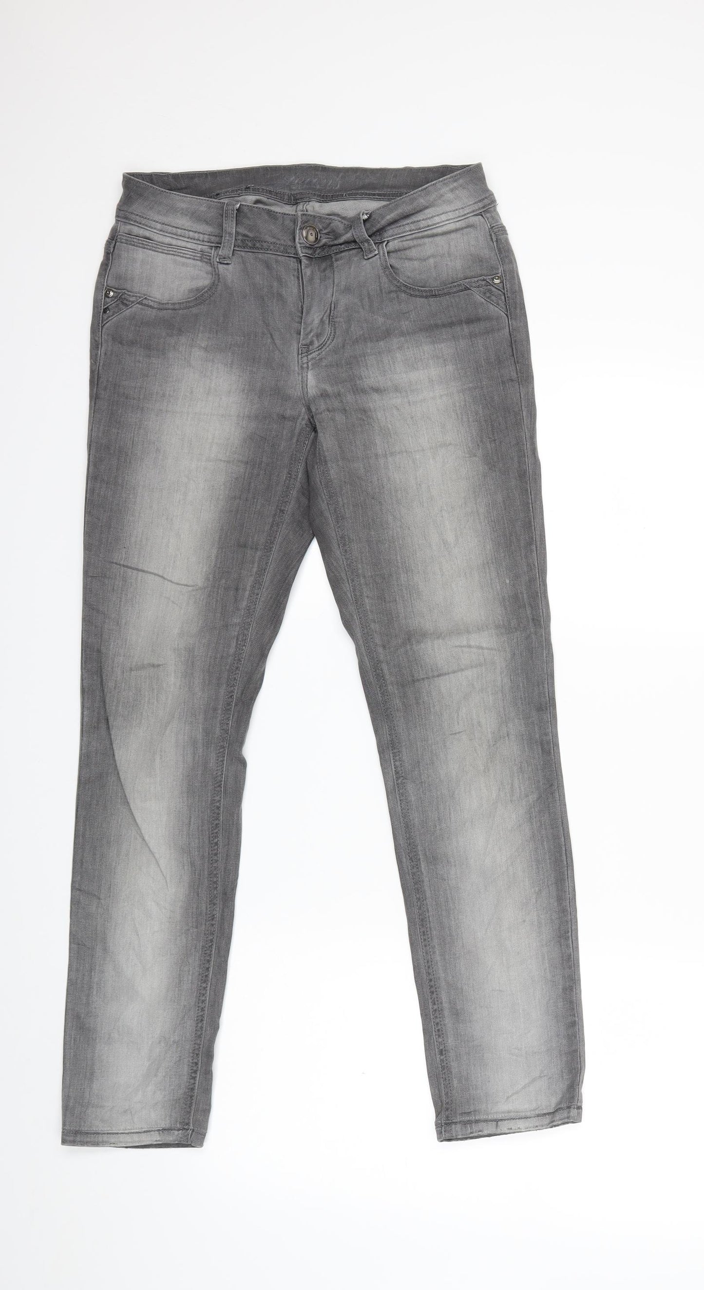 Preworn Womens Grey  Denim Skinny Jeans Size 30 in L29 in