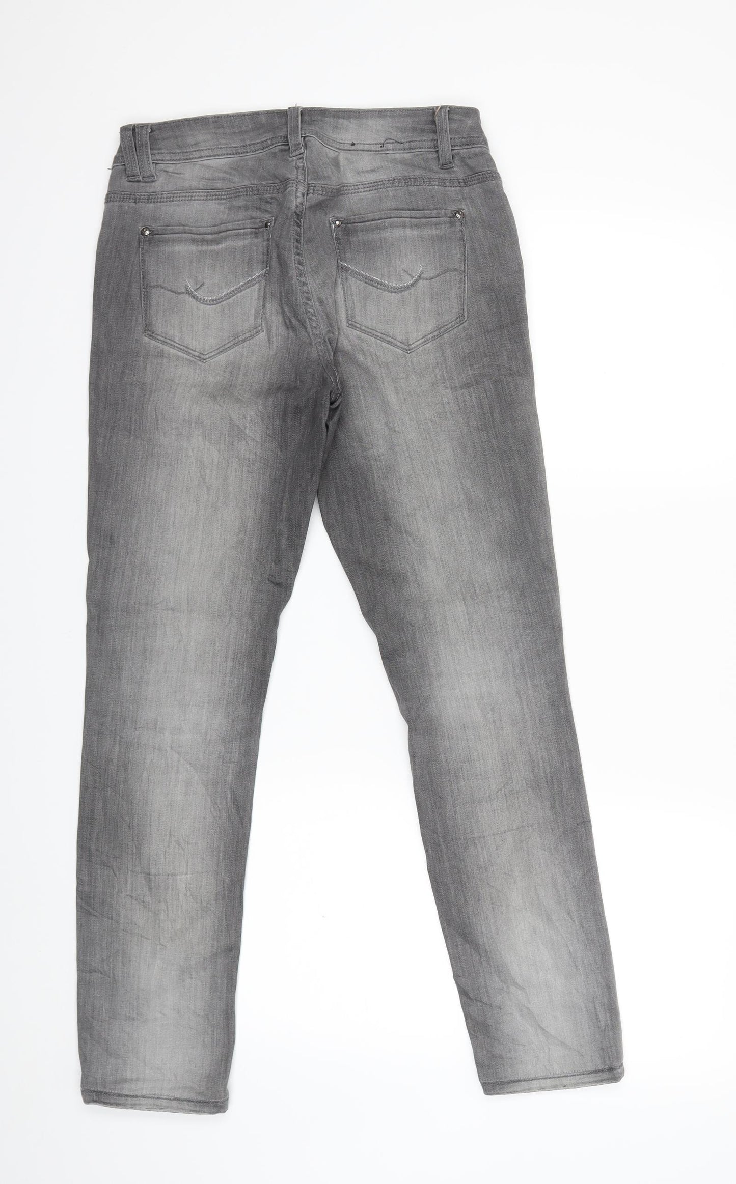 Preworn Womens Grey  Denim Skinny Jeans Size 30 in L29 in