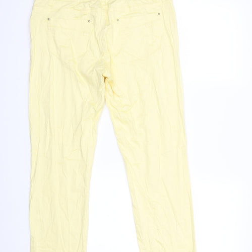 KASHITU  Womens Yellow  Denim Straight Jeans Size 34 in L28 in