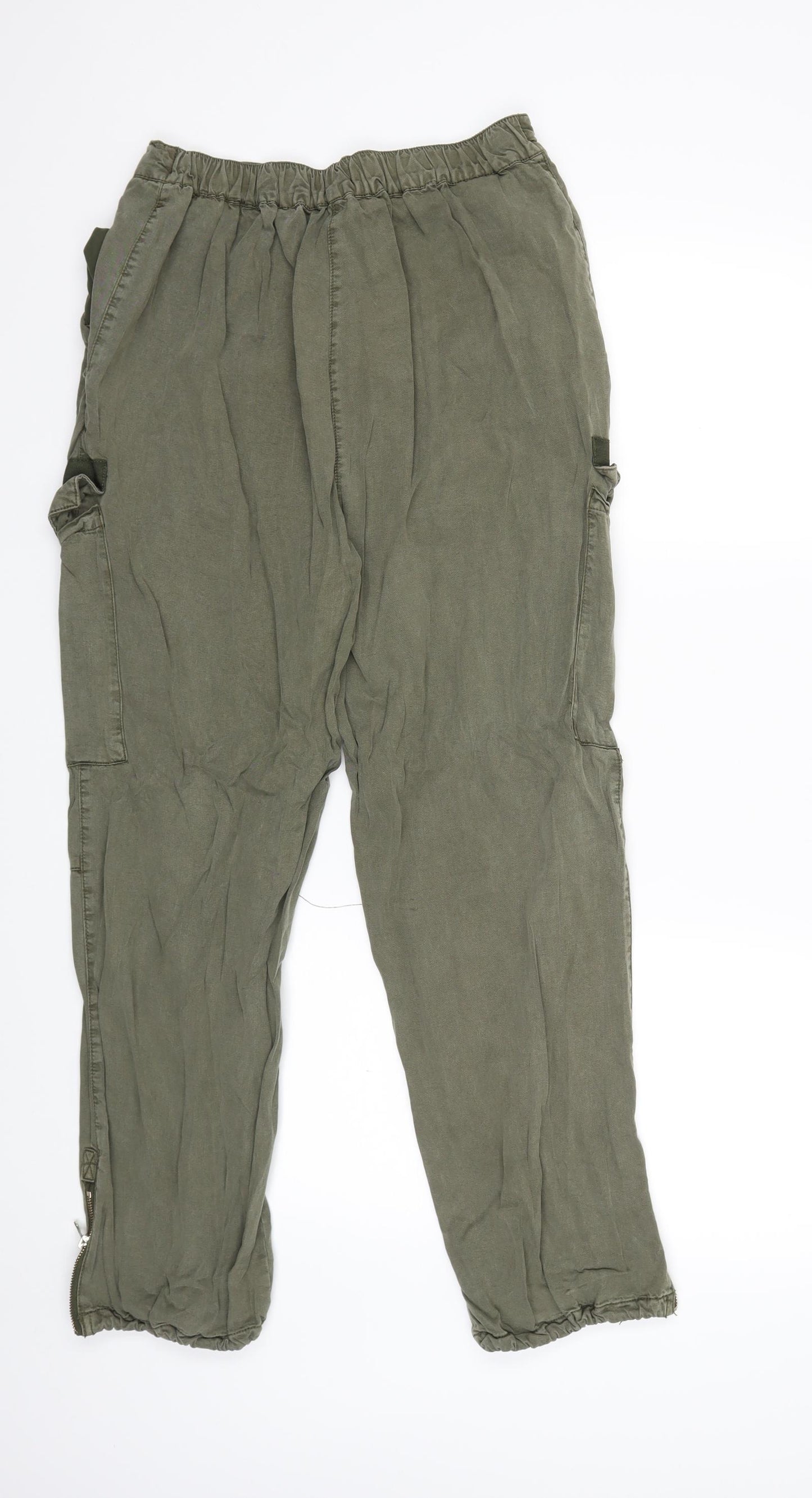 River Island Womens Green   Cargo Trousers Size 12 L26 in