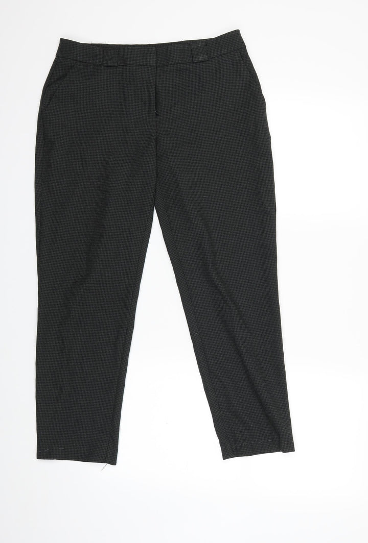 Dorothy Perkins Womens Green Houndstooth Trousers Size 10 L25 in