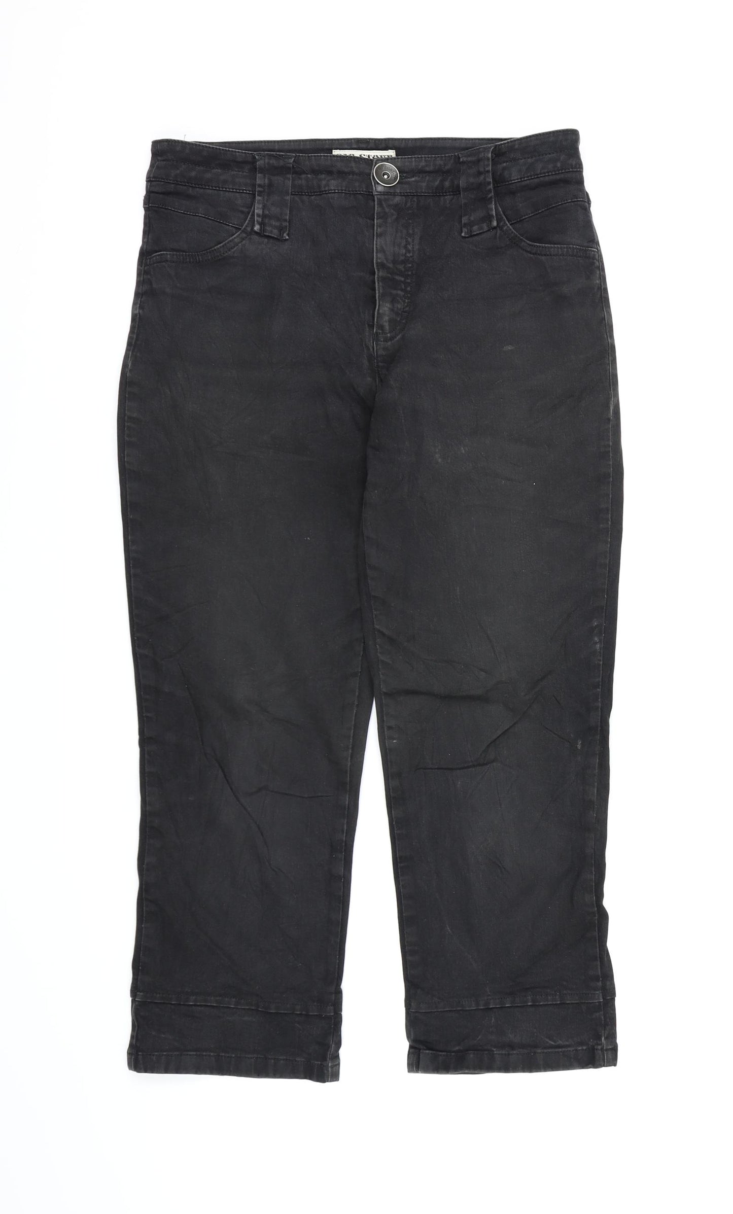 BIG STONE Womens Black  Denim Cropped Jeans  L22 in