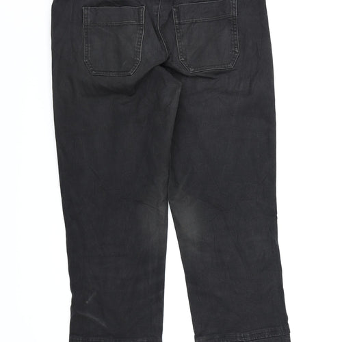BIG STONE Womens Black  Denim Cropped Jeans  L22 in