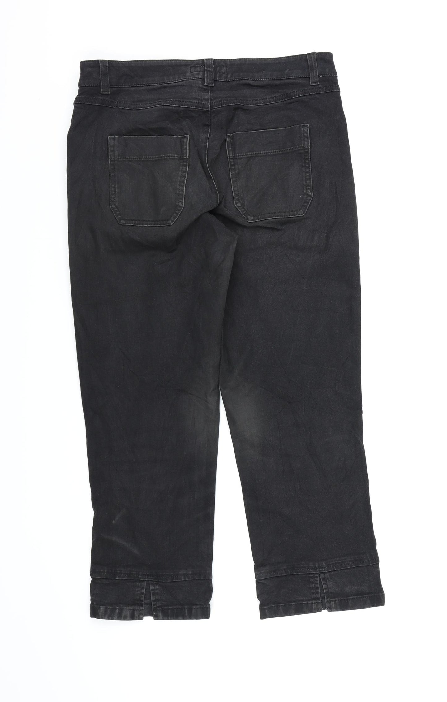 BIG STONE Womens Black  Denim Cropped Jeans  L22 in