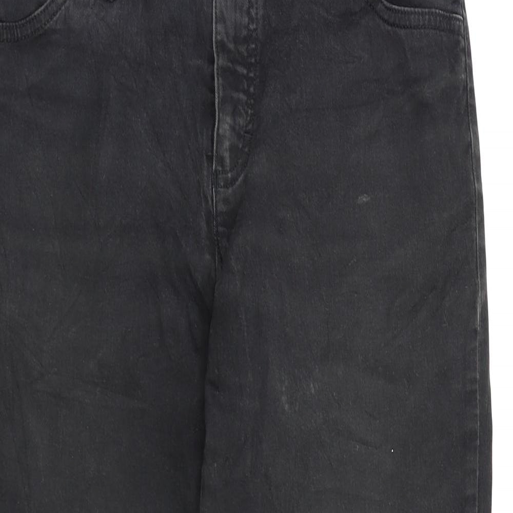BIG STONE Womens Black  Denim Cropped Jeans  L22 in