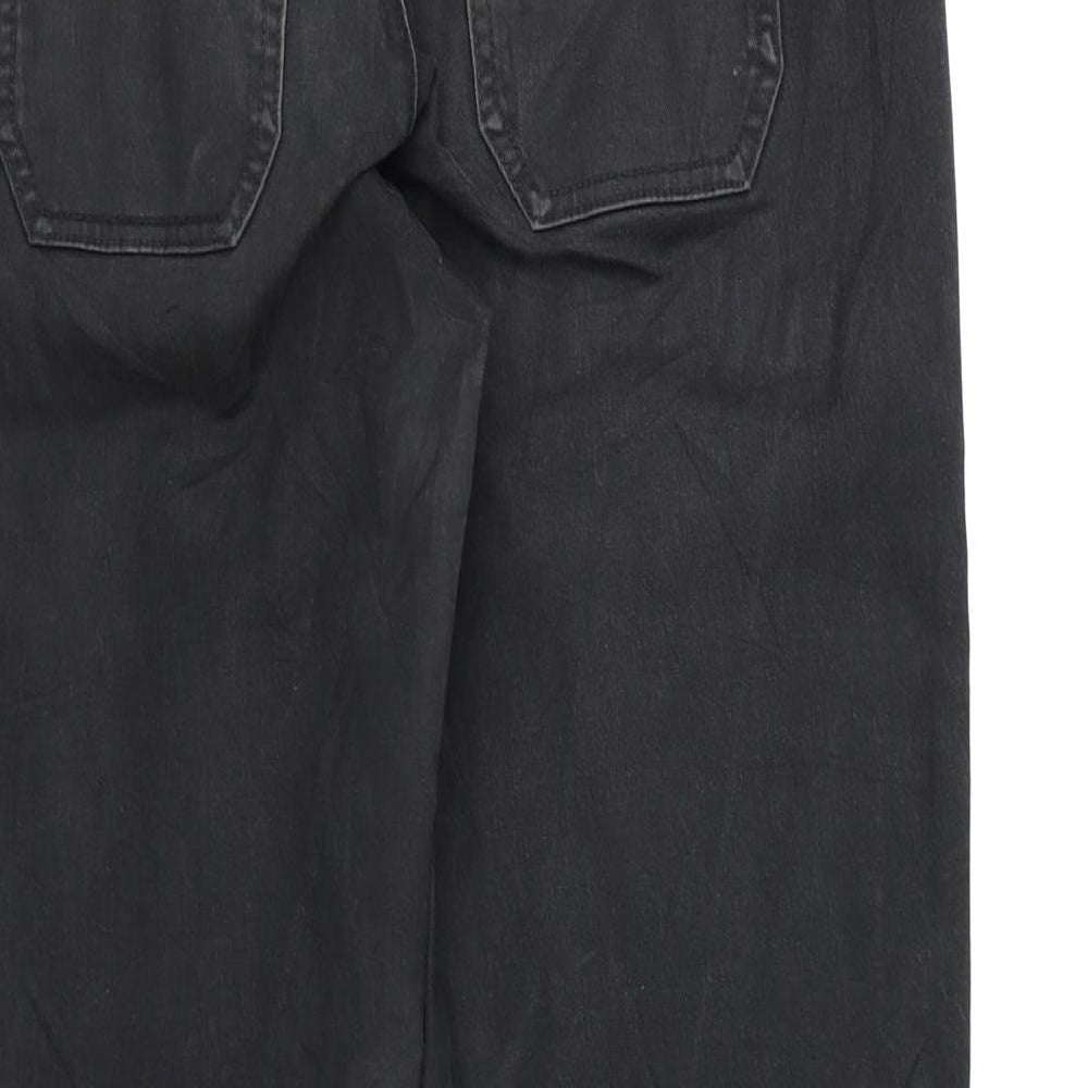 BIG STONE Womens Black  Denim Cropped Jeans  L22 in