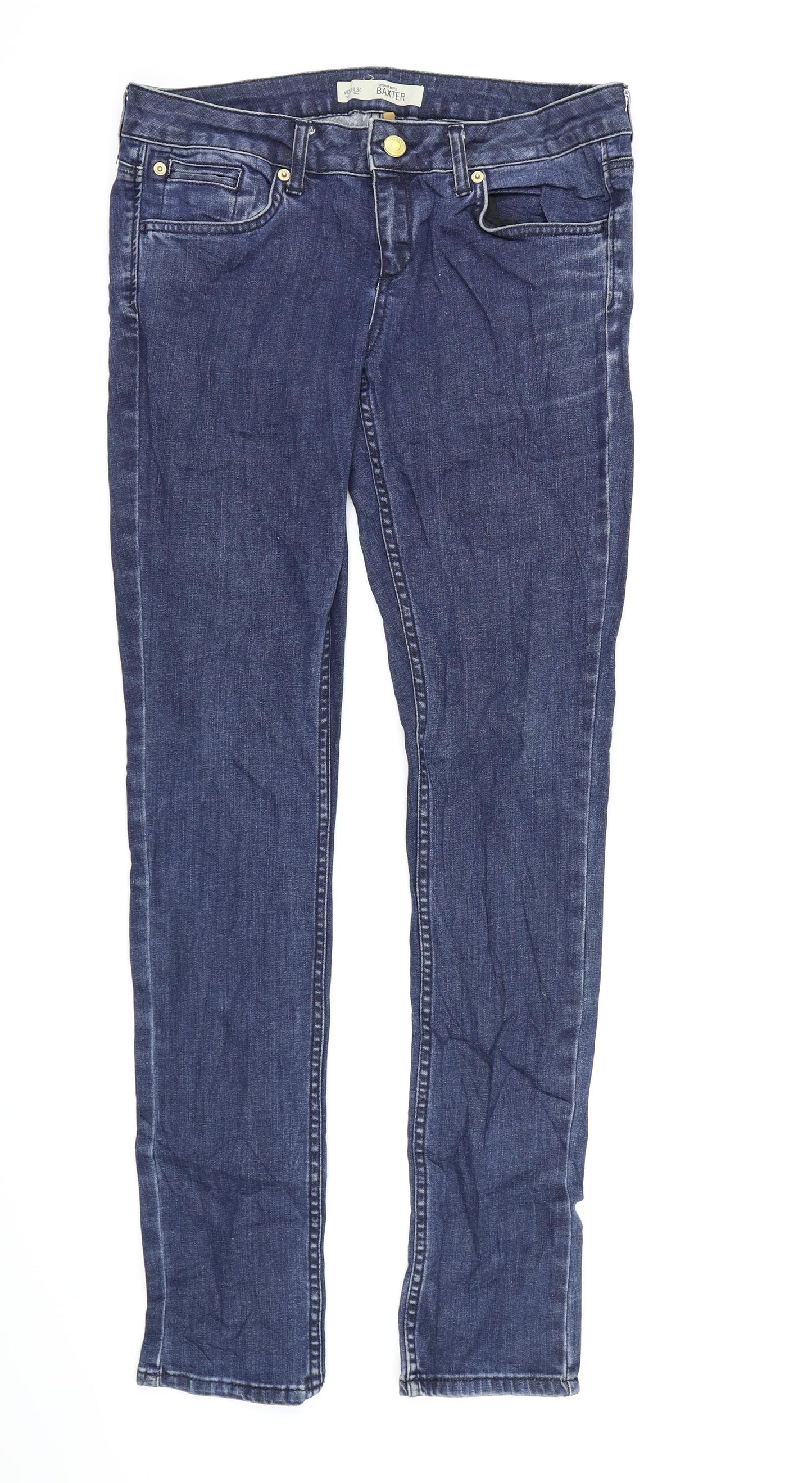 Topshop Womens Blue  Denim Skinny Jeans  L34 in