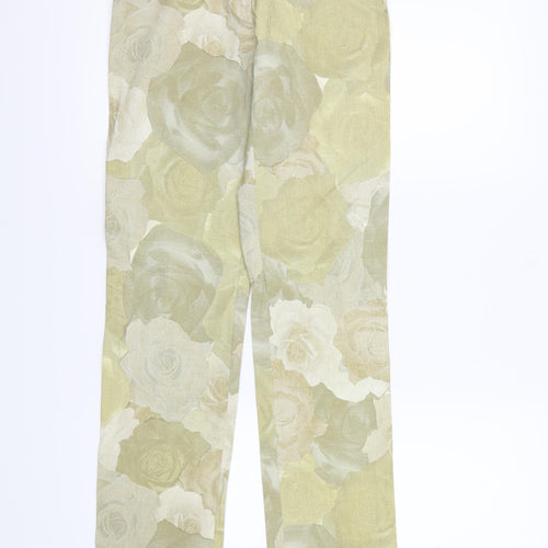 Riflessi Womens Brown Floral  Trousers  Size 12 L31 in