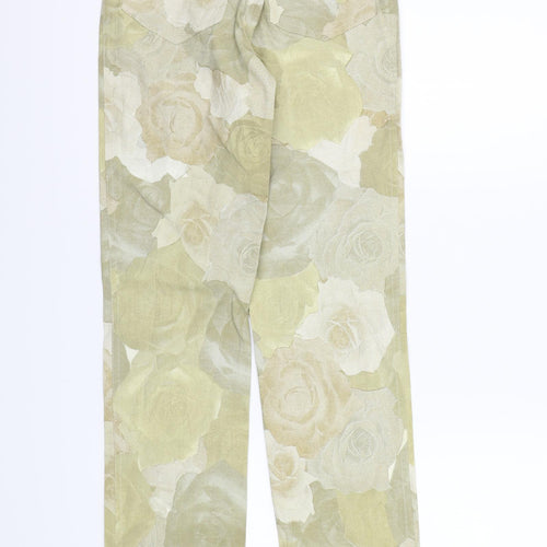 Riflessi Womens Brown Floral  Trousers  Size 12 L31 in
