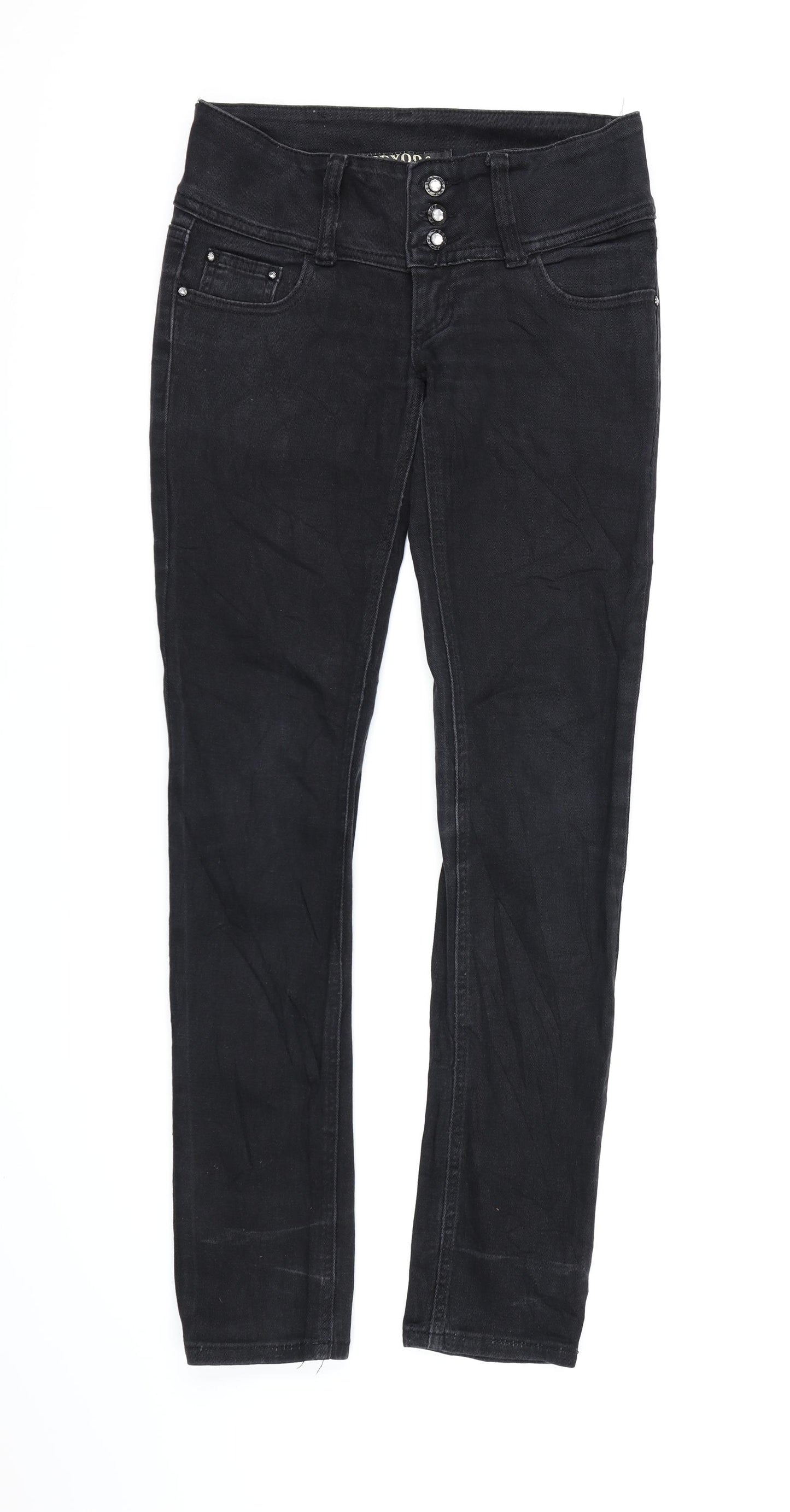 Seyoo Womens Black  Denim Straight Jeans  L30 in