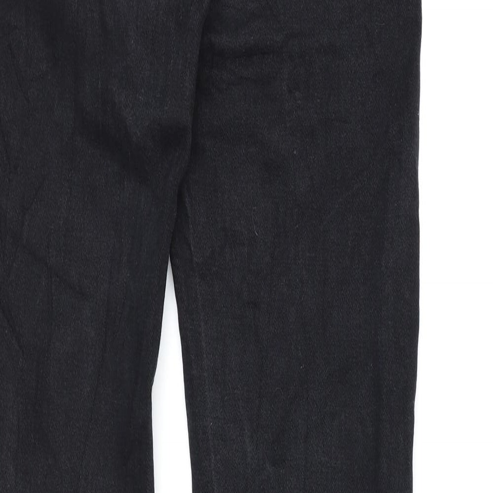 Seyoo Womens Black  Denim Straight Jeans  L30 in