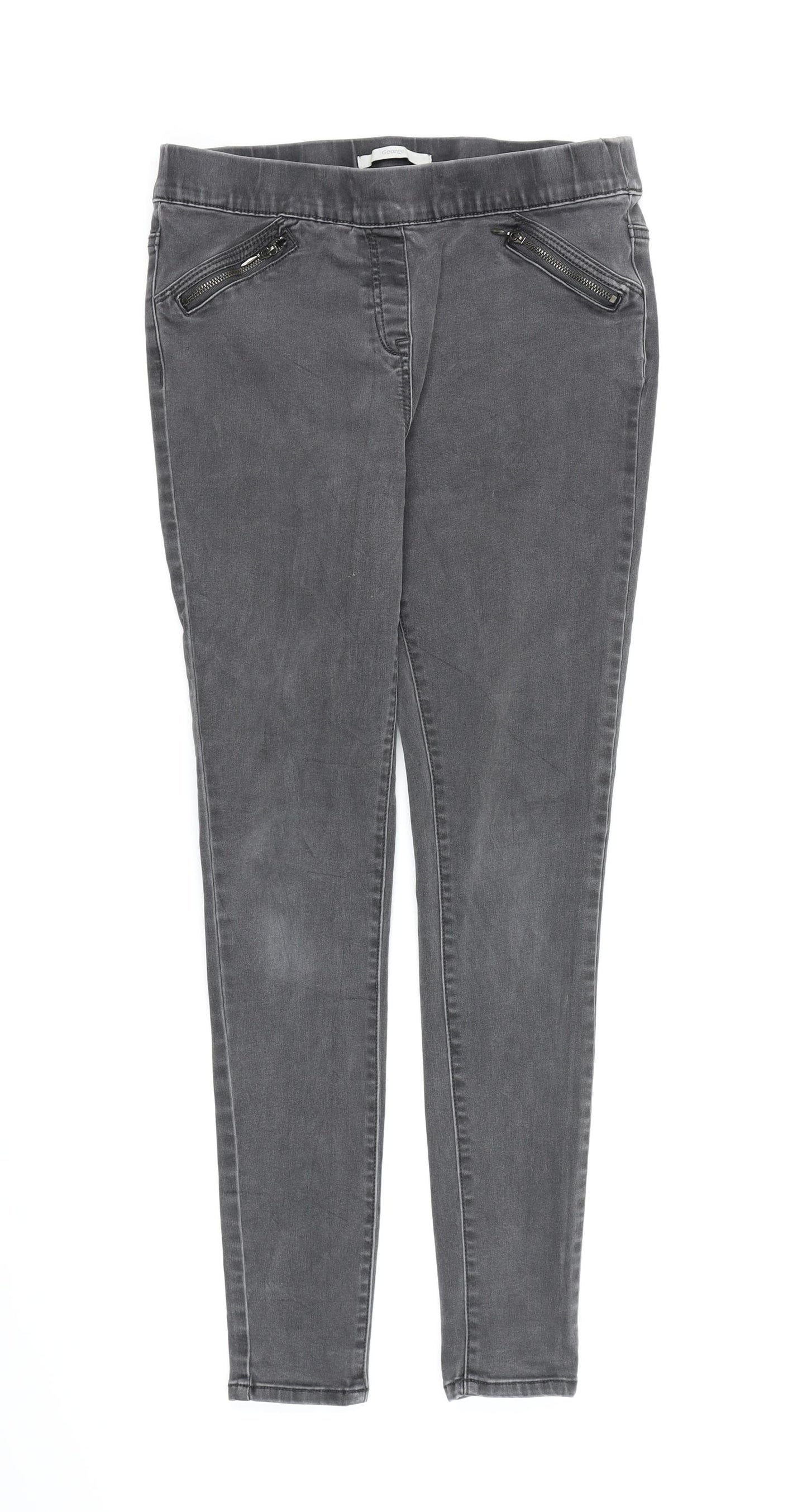 George Womens Grey  Denim Jegging Jeans Size 10 L26 in