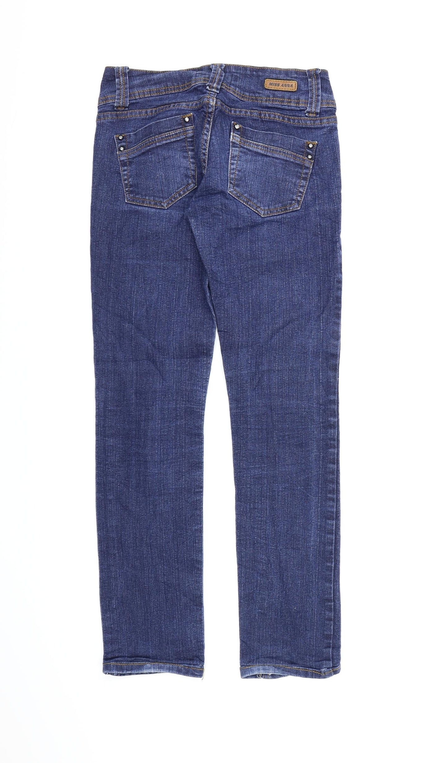 Miss Anna Womens Blue  Denim Straight Jeans Size 8 L28 in