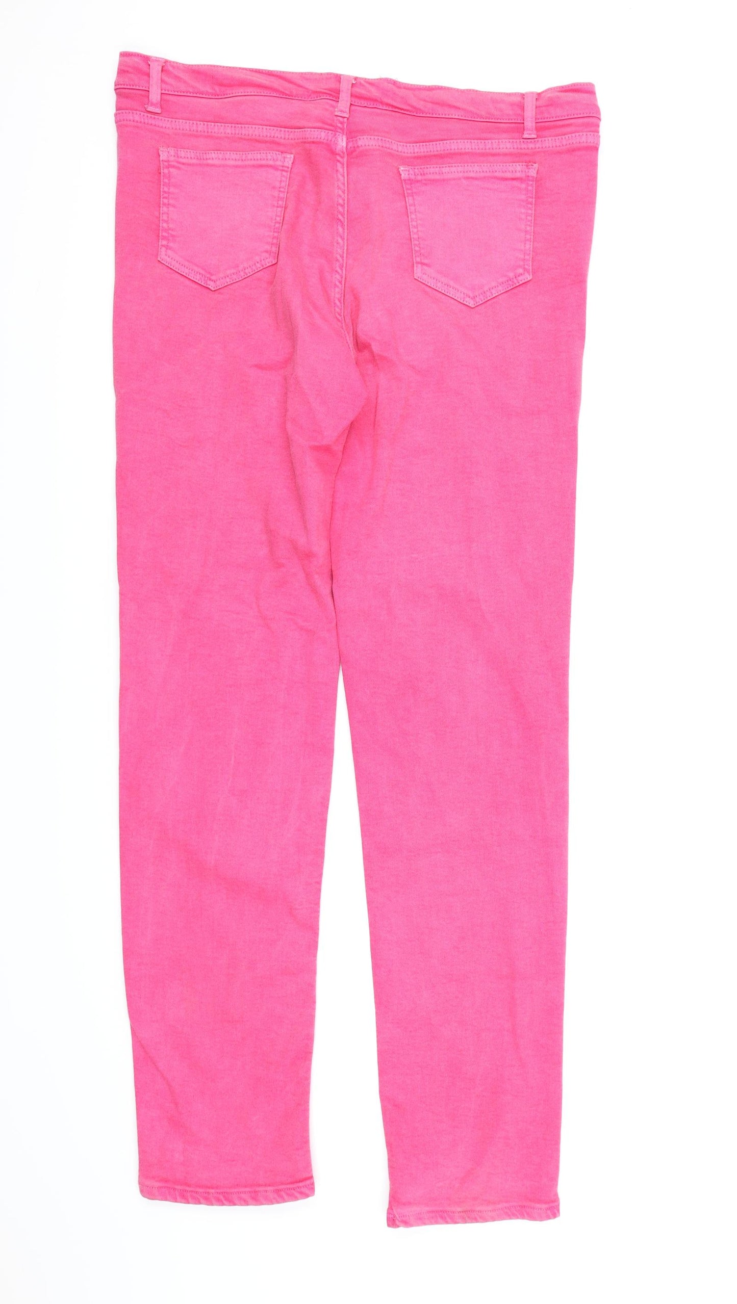 Amazing Woman Womens Pink  Denim Straight Jeans Size 18 L32 in
