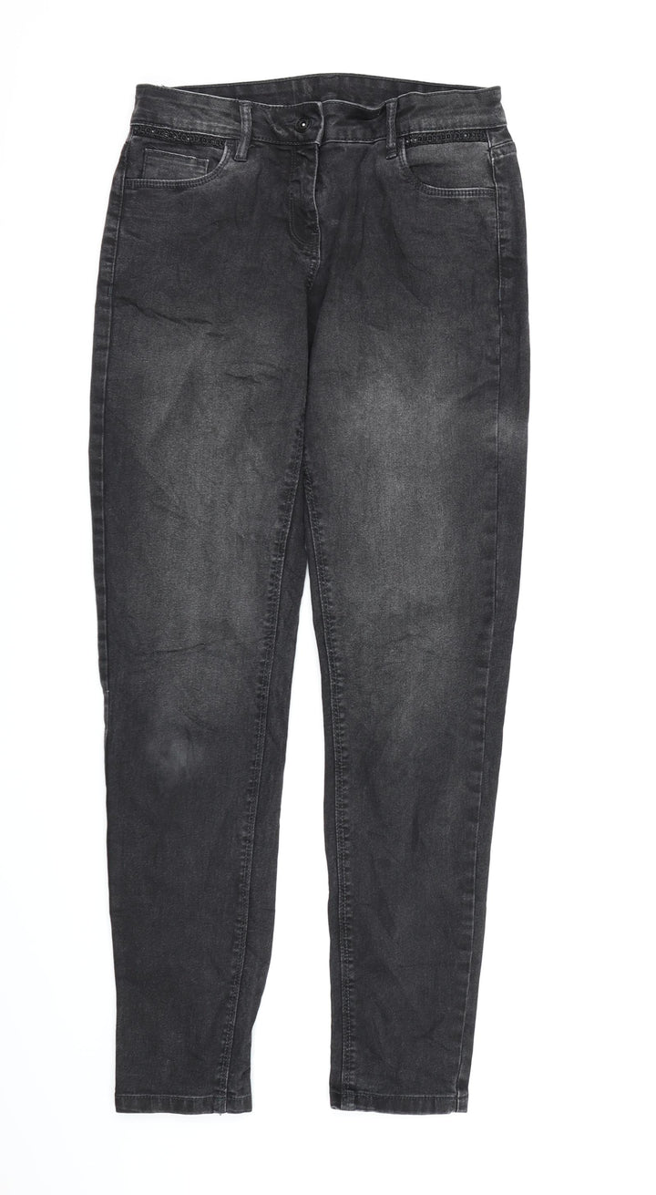 Up 2 Fashion Womens Black  Denim Mom Jeans Size 10 L30 in