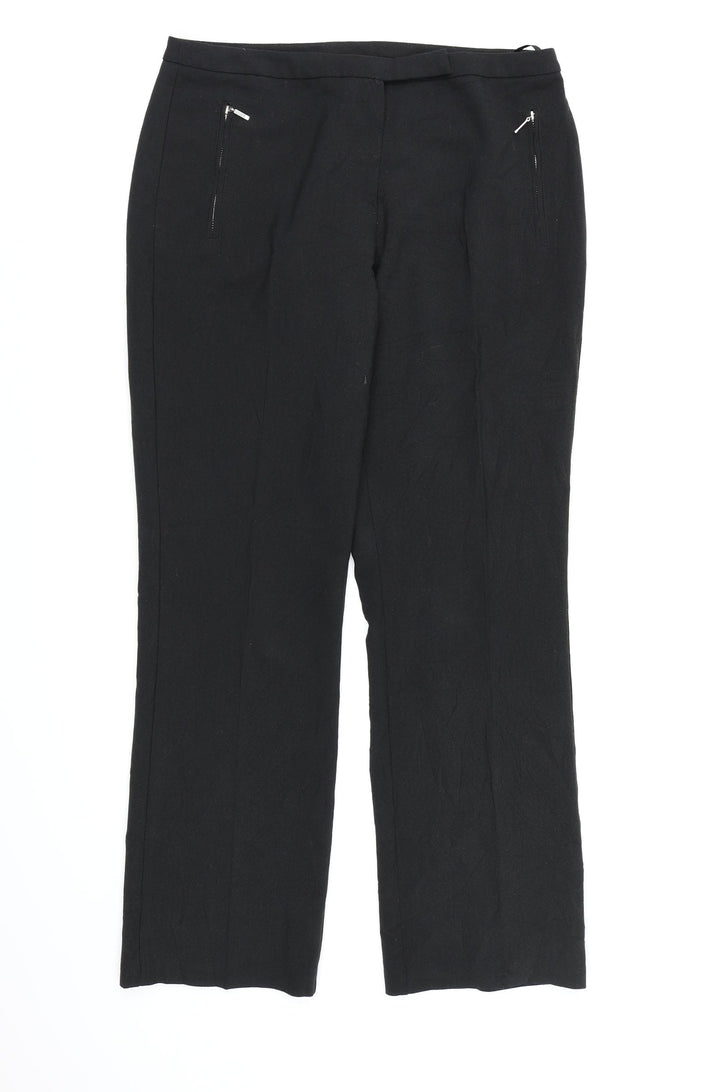 BHS Womens Black  Rayon Dress Pants Trousers Size 12 L28 in